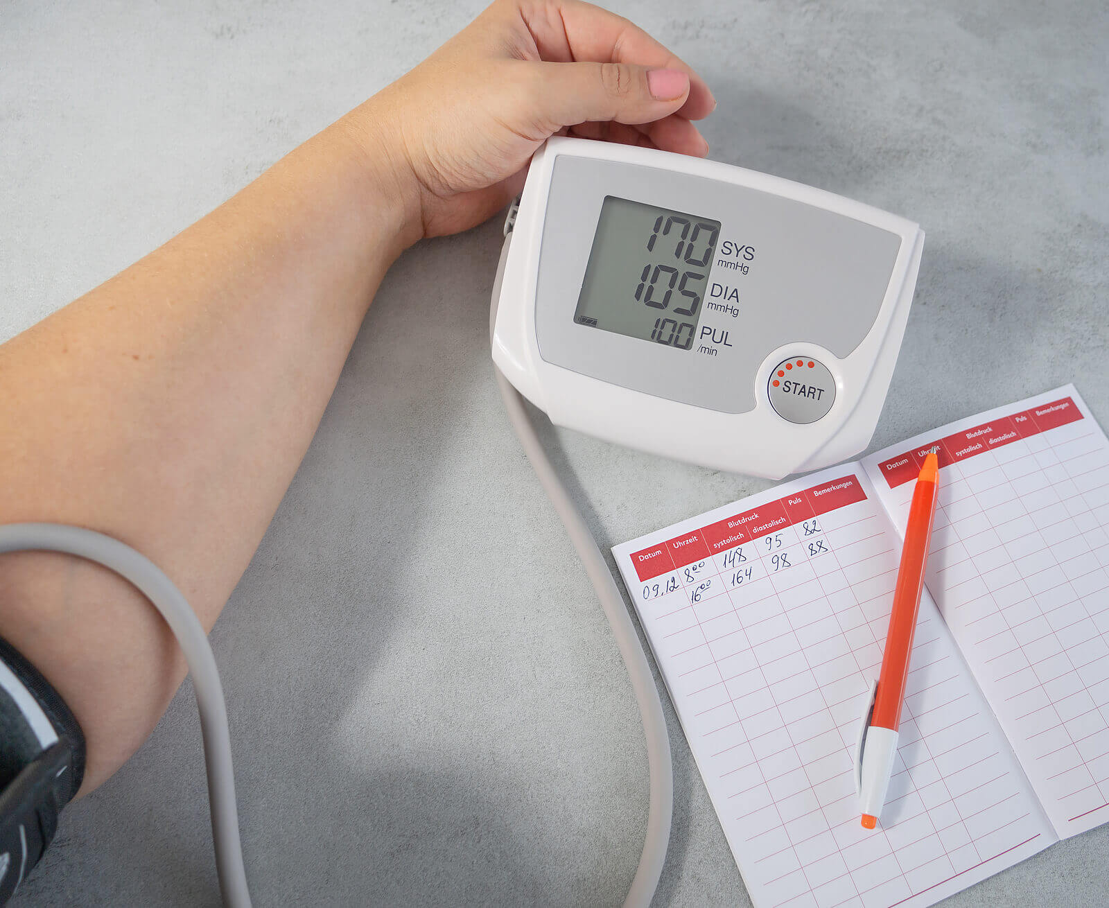 Zapísané hodnoty pri meraní tlaku